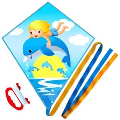 2339-2 Boy and Dolphin Diamond kite