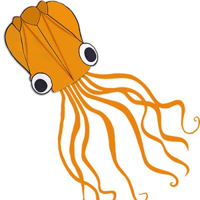 2371-3 Orange Octopus Kite 
