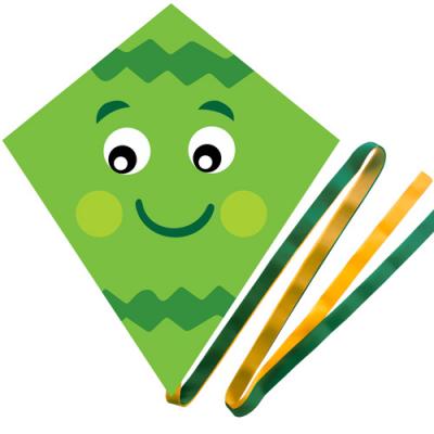 2423-2 Green  Emoji Smiling Diamond Kite