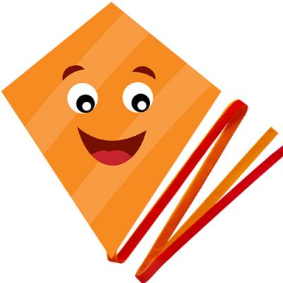 2423-4 Orange Emoji Smiling Diamond Kite